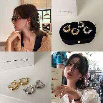 Блогер Полукруглая Металлическая Ушная Пряжка Женская Индивидуальность Мода Простой Темперамент Универсальные Серьги Серьги