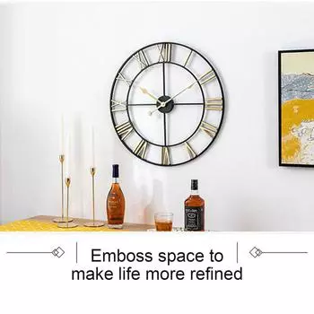 Блок-часы в европейском стиле, простые, для гостиной, в стиле ретро, золотые, черные, с указателем, из кованого железа, без звука, цифровые A94-50CM