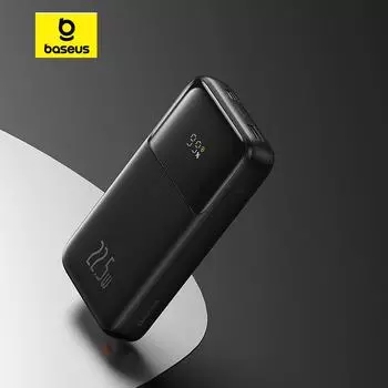 Блок питания Baseus Comet Series с двойным кабелем и цифровым дисплеем, быстрая зарядка, 20000 мАч, 22,5 Вт