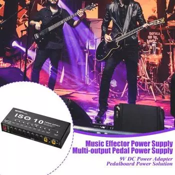 Блок питания для гитарного эффекта ISO-10 с выходом USB, 10 изолированных выходов постоянного тока, регулируемых UK
