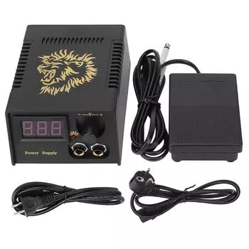 Блок питания для тату-машины Ножная педаль для татуировки Светодиодный дисплей Полный стартовый комплект для татуировки 110220 В US Plug