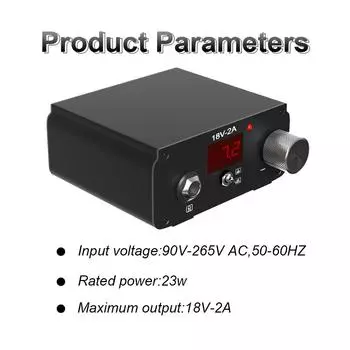 Блок питания для татуировки с ручным управлением и без педали 18 В-2 А, мощный многофункциональный инструмент для татуировки золотой