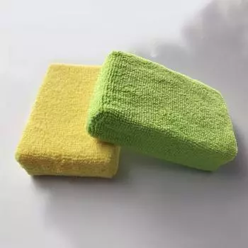 Блок полотенец для красоты автомобиля, практичный инструмент для мойки автомобиля, губка для вощения из микрофибры, практичный небольшой инструмент для мытья автомобиля, инструмент для чистки автомобиля 13cm8.5cm3.5cm чёрный