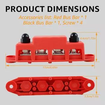 Блок распределения питания 250A 48V DC аккумуляторная шина клеммная колодка автомобильные клеммные шпильки с крышкой и винтами для автомобиля автофургона грузовика лодки