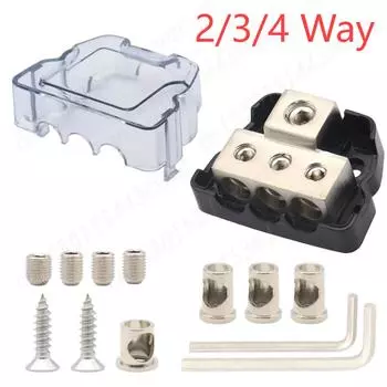 Блок распределения питания автомобильной аудиосистемы, 2/3/4-канальное распределение проводов, 2/3/4-канальная коробка заземления, 0/4-калибровочный вход, 4/8-калибровочный выход для лодок и катеров