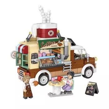 Блок, совместимый с Lego, LOZ Coffee Truck, разноцветный