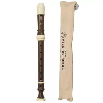 Блокфлейта HDC Youngchang Soprano Baroque Wood YSRWB-140 + тканевая сумка, разные цвета, корейские игрушки