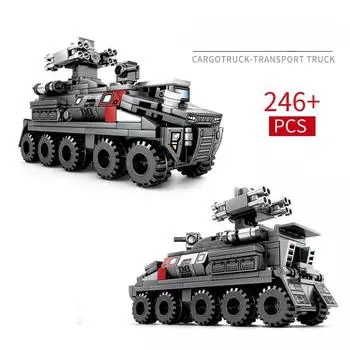 Блоки для сборки модели «Блуждающая Земля» MOC Бокс-тип Военный транспорт Инженерная машина Солдат Бронированная машина Игрушки для детей Подарки