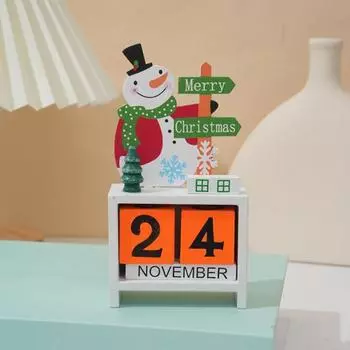Блоки обратного отсчета на Рождество Yousheng 99 дней до Рождества Адвент-календарь Деревянный Санта-олень Снеговик Настольная фигурка Праздничный домашний декор Santa Claus