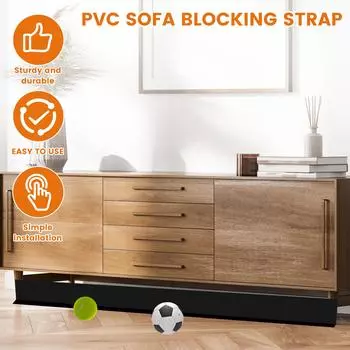 Блокиратор для игрушек под диваном 300x11 см, режущийся бампер для щелей под диваном, ПВХ, фиксаторы для игрушек под диваном, черные/прозрачные, многоцелевые чёрный