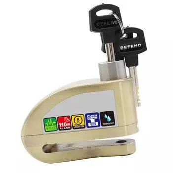 Блокировка диска сигнализации до 110 дБ, водонепроницаемая звуковая сигнализация, противоугонная система, датчик удара с напоминанием бронзовый