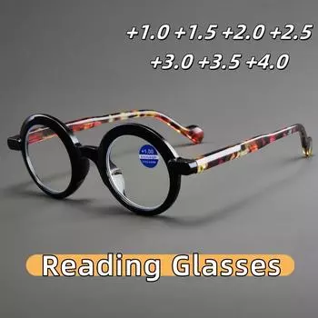 Блокировка синего света пресбиопия телескоп высокой четкости ретро круглые очки для чтения мужские и женские компьютерные очки 1.0 фиолетовый