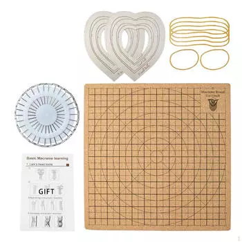 Блокировочные коврики для макраме, вязание крючком шнура своими руками с Т-образной булавкой, пластина для плетения 30x30cm Heart