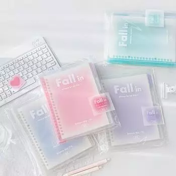 Блокнот A5 B5 с вкладышами, прозрачная обложка, градиент цвета, заметка, дневник, офис, школа 180*225mm