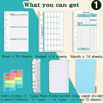 Блокнот А6 с перекидными листами, спиральная переплетная переплетная книжка, внутри день, неделя, месяц, планировщик, внутренняя линия, точечная сетка 3