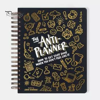 Блокнот-антипланировщик, делайте это, когда вам не хочется. Блокнот с принтом в виде букв и яркими иллюстрациями. Плотность страниц 110 г/м2. A