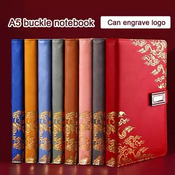 Блокнот для деловых встреч из плотной кожи формата А5, книга для записей совещаний на пряжке, рабочая тетрадь, ежедневник, студенческие конспекты, дневник, 150 листов A5