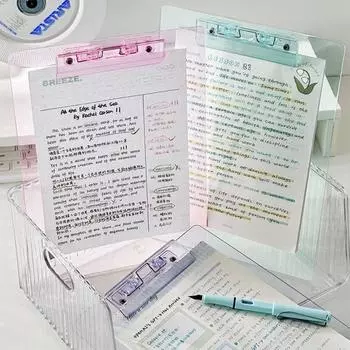 Блокнот для письма Прозрачный планшет формата А4 с низкопрофильным золотым зажимом Папка для документов Папка для файлов Зажим для бумаги Буфер обмена