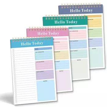 Блокнот для списка дел на работе, ежедневник с отрывной спиралью, контрольный список, блокнот-органайзер, идеально подходит для повышения производительности One Size