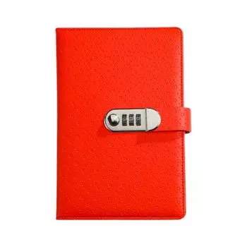 Блокнот для студентов А5 с тиснением, 200 страниц, дневник, модный ретро блокнот с паролем и замком, подарки Flower Red