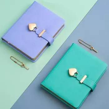 Блокнот для студентов колледжа формата А5/А6, кожаный блокнот с замком, протоколы деловых встреч, дневник, журнал путешествий, выдержки A5 розовый