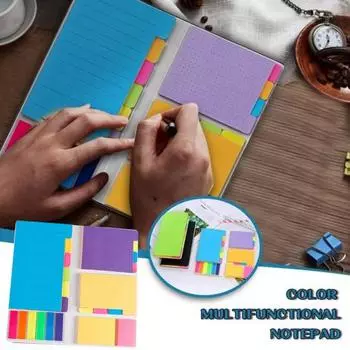 Блокнот для заметок, яркие цветные стикеры, клей на водной основе, многоразовые, яркие цветные заметки