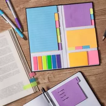 Блокнот для заметок, яркий цвет, клейкие заметки на водной основе, многоразовые, яркие цвета