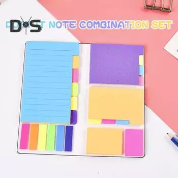 Блокнот для заметок с яркими цветными липкими заметками на водной основе, многоразовый яркий цветной блокнот для заметок, офисные принадлежности чёрный