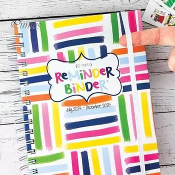 Блокнот для записей 2024-2025 Планировщик ежедневных, еженедельных, ежемесячных дел Водонепроницаемая обложка 361 наклейка Эластичная застежка Спиральный переплет Блокнот A