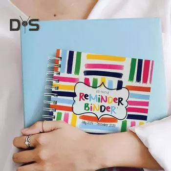 Блокнот для записей 2024-2025 Планировщик ежедневных, еженедельных, ежемесячных дел Водонепроницаемая обложка 361 наклейка Эластичная застежка Спиральный переплет Блокнот A