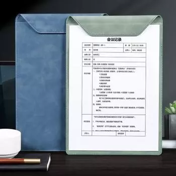 Блокнот для записей с магнитным зажимом, держатель деловой бумаги с карманом большой емкости, водонепроницаемый планшет для бизнеса A4 серый