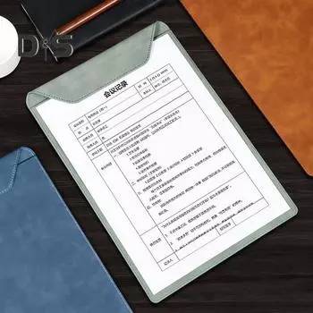 Блокнот для записей с магнитным зажимом, держатель деловой бумаги с карманом большой емкости, водонепроницаемый планшет для деловых встреч и офиса A4 серый