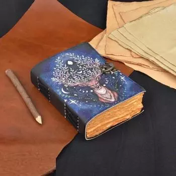 Блокнот-ежедневник с принтом оленя и карманом, с застежкой-замком для подарка/офисного использования (5x7 дюймов, 200 страниц) 7 x 5 in