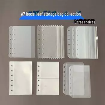Блокнот формата А7 с отрывными листами, сумкой для хранения и фотоальбомом на ПВХ-молнии A7 PP zipper bag with button