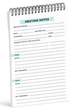 Блокнот Inkdotpot To Do List — бумажные канцелярские принадлежности 6 дюймов на 9 дюймов, классический белый планировщик заметок о встречах Спиральный блокнот Ежедневный контрольный список-(50 листов) 6x9 inches белый