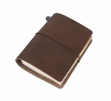 Блокнот из натуральной кожи Collasaro, блокнот, паспорт, 135 x 105 (Коричневый, XS, Размер, мм)