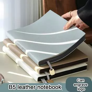 Блокнот из плотной кожи B5, деловой блокнот, книга записей встреч, журнал путешествий, студенческий дневник, книга выписок, 100 листов, 200 страниц B5