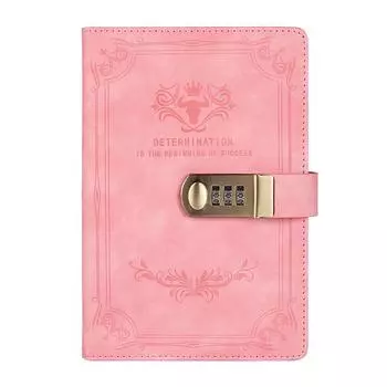 Блокнот-книжка с замком, водонепроницаемый, из искусственной кожи, с паролем и гнездом для ручки