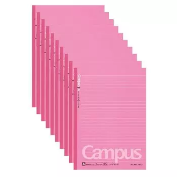 Блокнот KOKUYO Campus Note в точку, в линейку, B5, 30 листов, розовый, набор из 10 книг, в А-линовку, No-3CAT-PX10