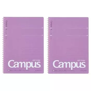 Блокнот Kokuyo Campus с мягким кольцом в горошек, 40 листов, B5, фиолетовый, 2 тома, набор S111bt vx2Set