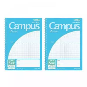Блокнот Kokuyo Campus с мягким кольцом для индивидуального использования B5 5 мм Plan Blue 2 Volume Set S211s10 5bx2Set