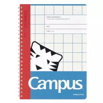 Блокнот KOKUYO Campus с мягким кольцом PAPIER TIGRE Graph Dot в линейку A5 50 листов для администратора PT-SV131WT5-4