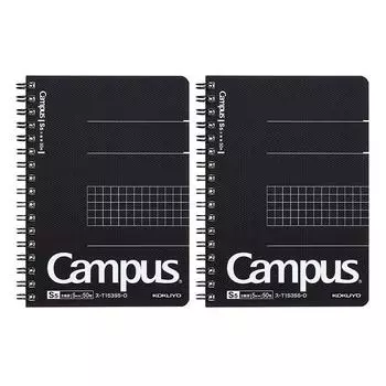 Блокнот KOKUYO Campus Twin Ring с квадратной линейкой, формат А6, набор из 2 шт. S-T153S5-DX2SET