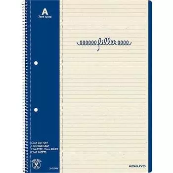 Блокнот KOKUYO Filler A4 с полями 7 мм, линованный, 40 листов, набор -15A, А-линованный [3 шт.]