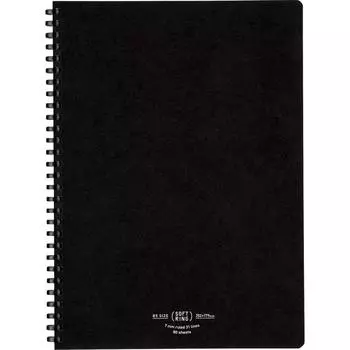 Блокнот Kokuyo Note с мягким кольцом, натуральный, 80 листов, полу-B5 A, черный, S SV608A D
