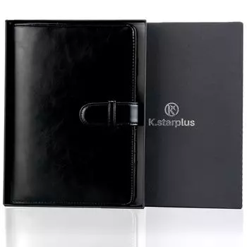 Блокнот Kstarplus System Блокнот A5 Кожаное кольцо x 100 листов бумаги x со сменным блоком x с кожаным блокнотом для записей [ремешок с 6 отверстиями] с отрывными листами