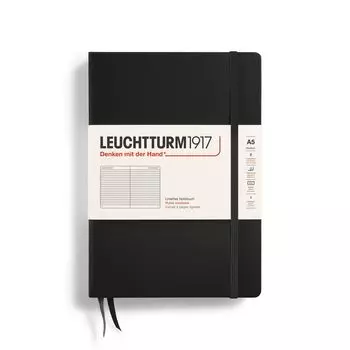 Блокнот Leuchtturm A5 Линованный Черный 300612 Официальный Импорт чёрный
