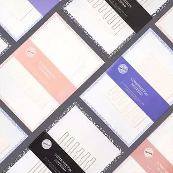 Блокнот Luca Lab B5 Composition Daeteokme, популярная фраза в Корее. 02 Pink