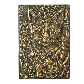 Блокнот Magic, 3D-тисненый кожаный винтажный блокнот Cat x Antique с кожаной обложкой, твердый переплет, ретро-блокнот Magic Book Alchemist