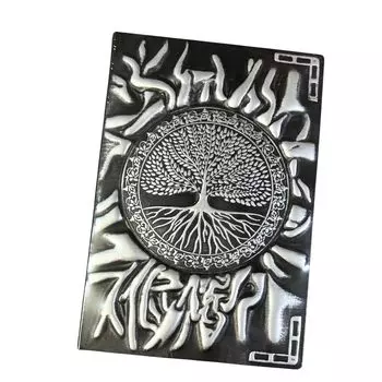 Блокнот Magic Notebook 3D с тиснением из кожи, винтажный блокнот World Tree, антикварный тисненый секретный блокнот [Magic Sedona] (Серебряный) Дневник/Запись